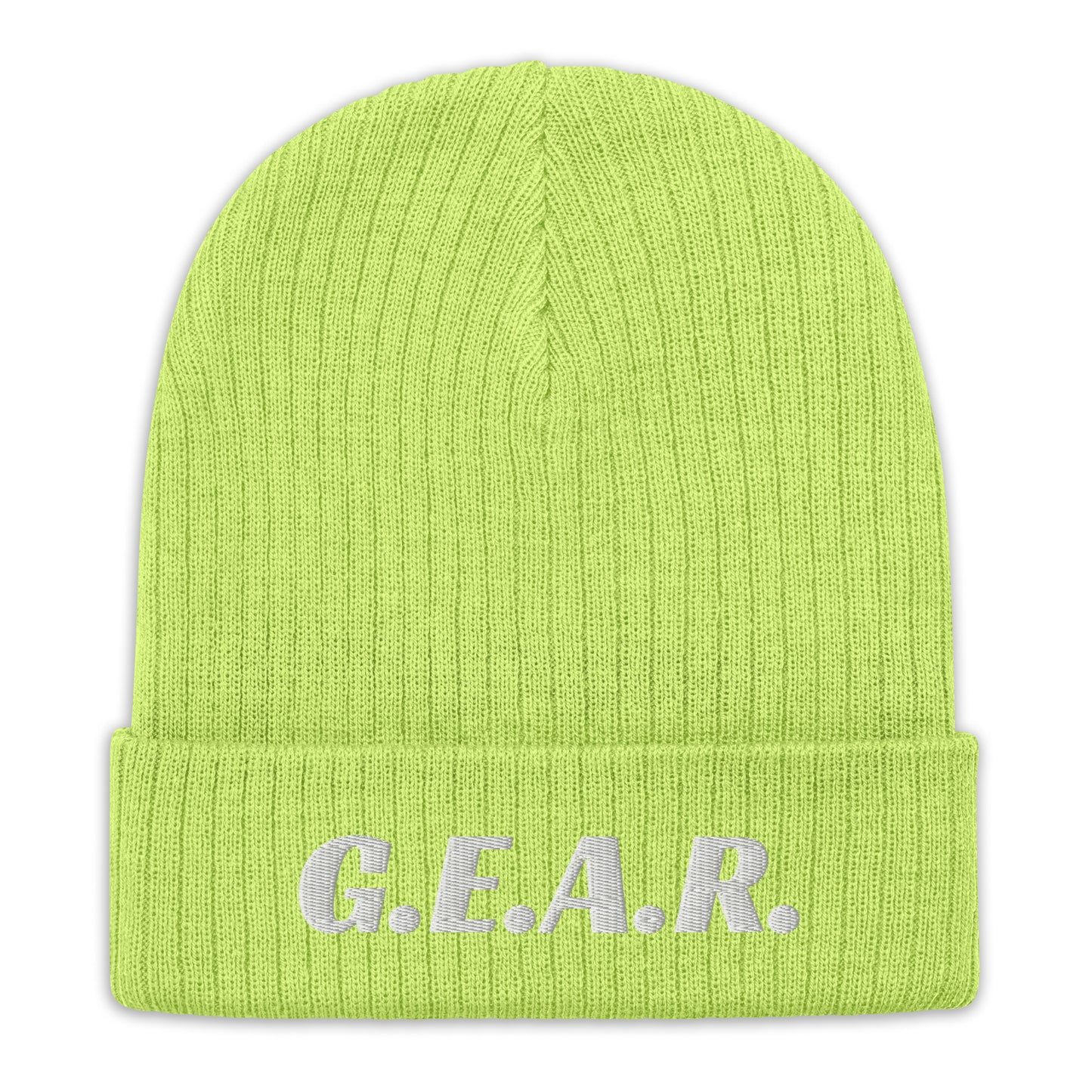 C Ribbed knit beanie