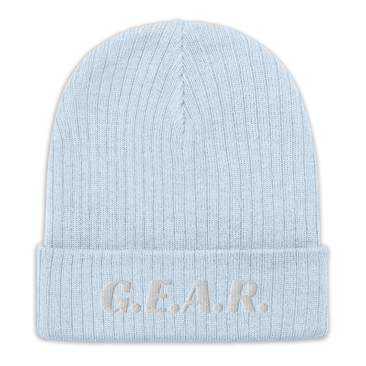 C Ribbed knit beanie